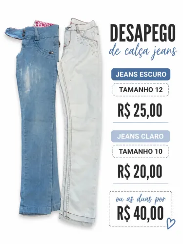 Lote calça jeans menina