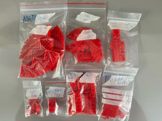 Lote de peças Lego Original Vermelhas