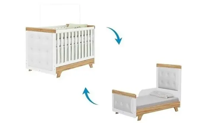 Berço e cômoda de quarto infantil masculino