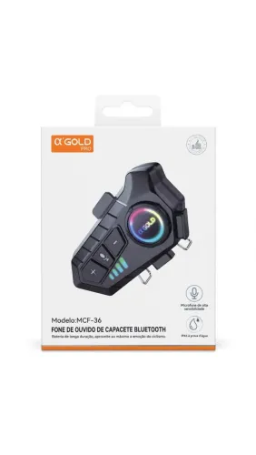 Fone de Ouvido Bluetooth para Capacete A'GOLD PRO MCF-36 - Novo