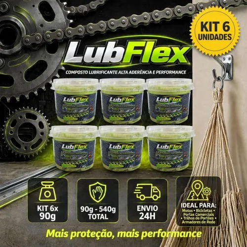 LubFlex composto lubrificante para correntes de moto e bicicleta, armador de rede e outros