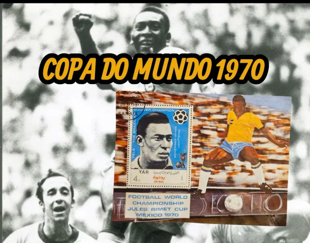BLOCO SELO ESTRANGEIRO EM HOMENAGEM AO PELÉ - 1970