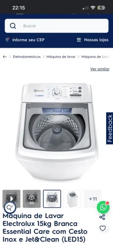 Vendo uma máquina de lavar de 15 kilos pouco tempo de uso