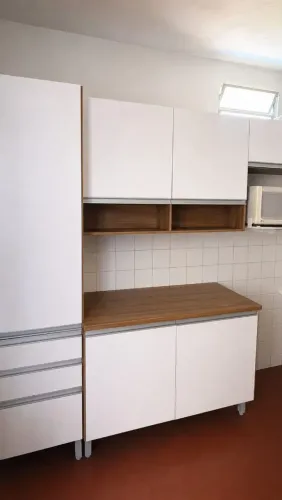 Cozinha Modulada (Branco/Damasco) - Ótimo Estado!
