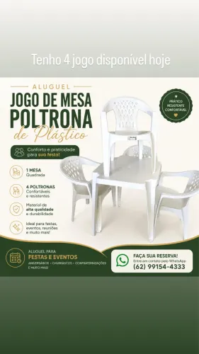 Aluguel de mesa e cadeira