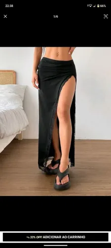 Saia longa com fenda lateral