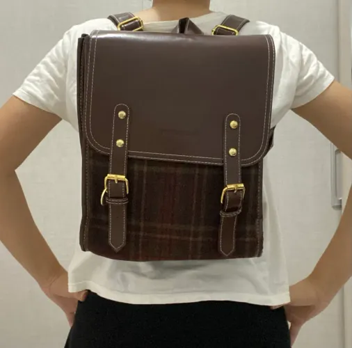Centro de Estância vendo Mochila estilo inglês de tecido Tartan