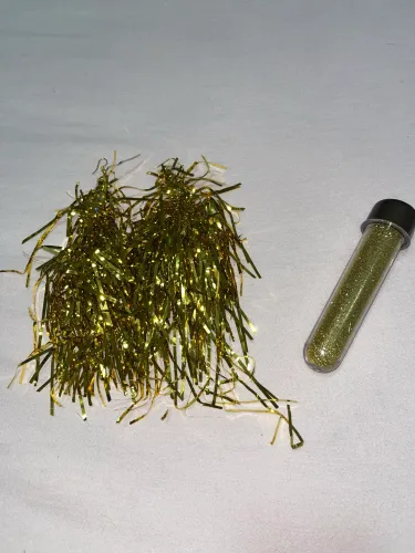 Brincos de franja Dourado + Glitter