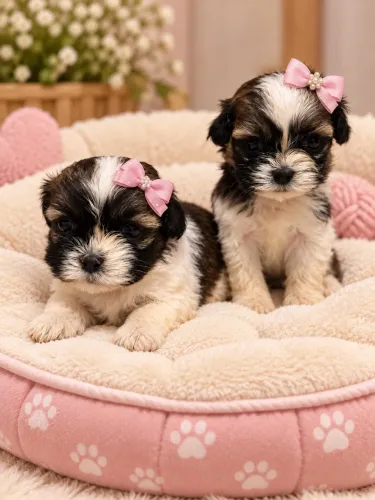 Lhasa Apso fêmea já pré adestrada no tapete