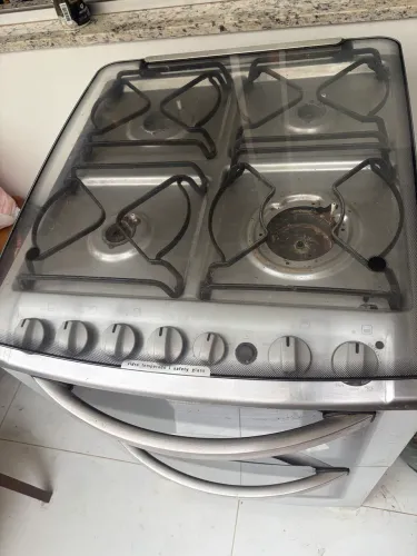 Fogão Electrolux 4 Bocas Duplo Forno Branco - Mesa Inox