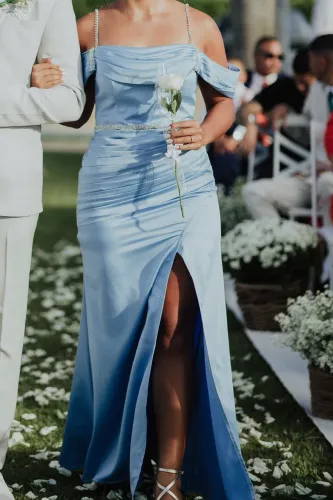 Vestido azul serenity usado uma única vez
