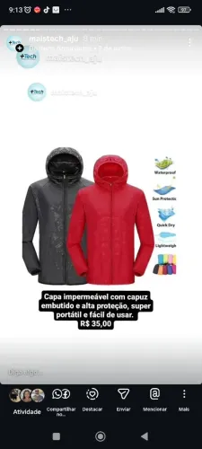 Capa de chuva impermeável com capuz