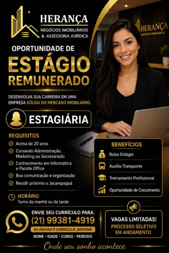 Oportunidade de estágio remunerado 