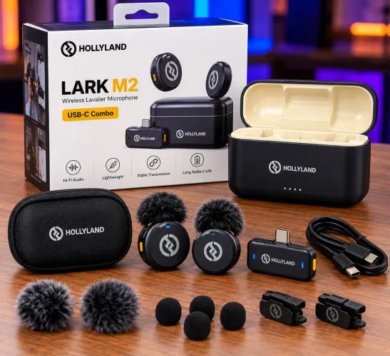 Microfone de Lapela Rolion Lark M2 Combo USB-C Sem Fio, Áudio Hi-Fi, Alcance 300m, lacrado
