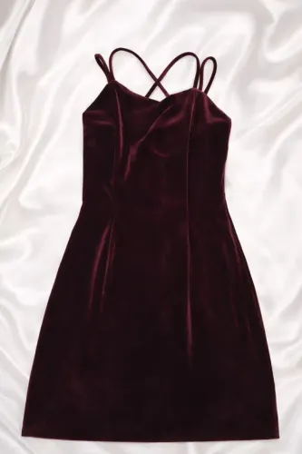 Vestido veludo vinho tamanho P