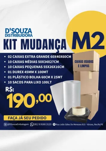 kit Mudança M2 mais completo de Recife