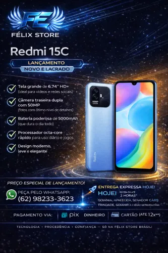 Redmi 15C 4G 8GB ram 256GB Rom lacrado
