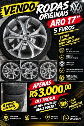 Rodas 17 5furos por 100 da no civic