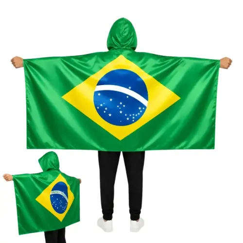 Bandeira De Corpo Brasil Body Flag Eleição C/ Capuz 90x150cm Votação 2026 Brasileiro Voto