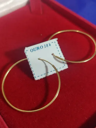 Par de Brincos Ouro 18 kilates peso 2,50 Gamas 30 mm