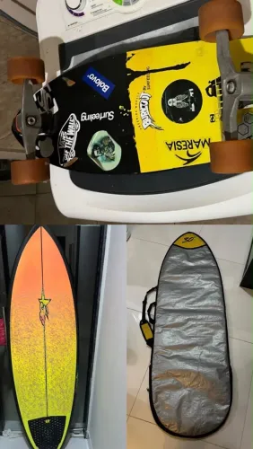Prancha 5?11 com capa e surf skater