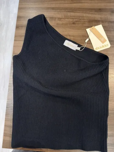 BLUSA DE TRICÔ OMBRO ÚNICO SHOULDER TAM P NOVA COM ETIQUETA