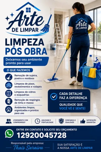Limpeza Pós Obra Profissional Arte de Limpar