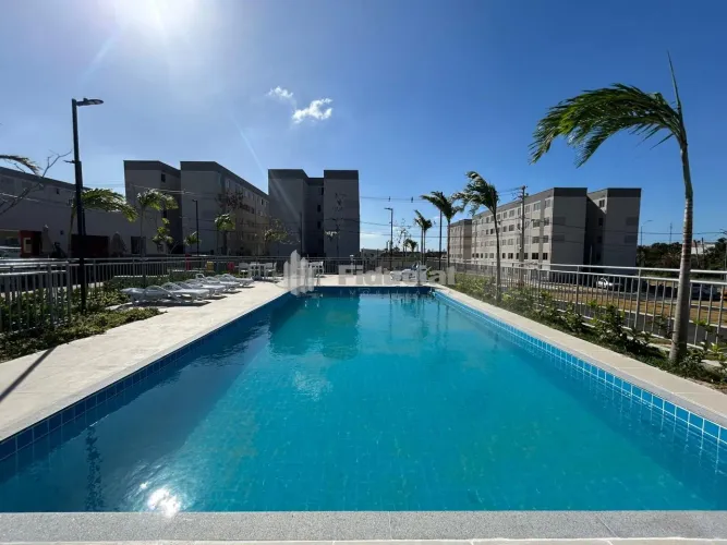 Apartamento térreo com 52,39m², composto por garden, sala de estar e jantar, 2 quartos, ba