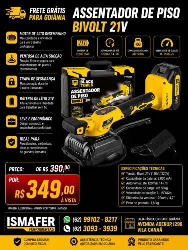 Maquina Assentar Piso Porcelanato Cerâmica Vibratória 21v
