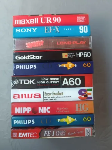 Fita cassete k7 virgens lote 10 unidades lacradas tdk sony maxell philips aiwa