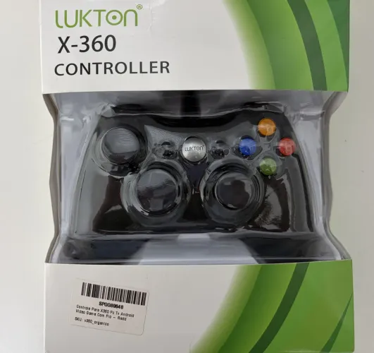 Controller X-360 Lukton ( Pc, Tv, Android E Game Com Fio ) Preto