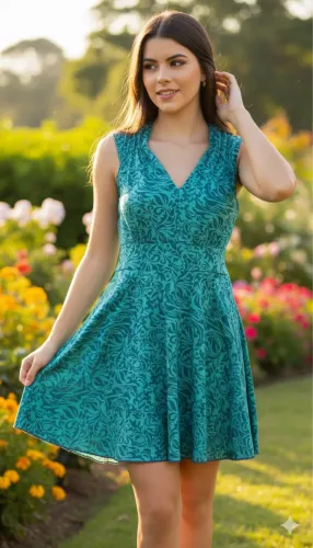 Vestido curto tam PP estampa verde Vanguard