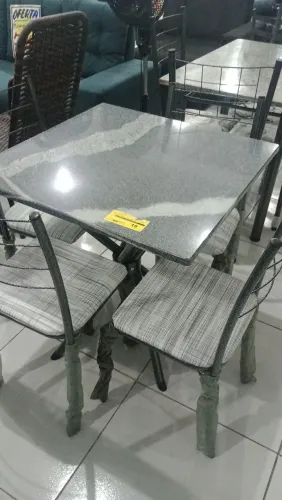 Lindo conjunto de mesa em granito 70x70 entrega e montagem