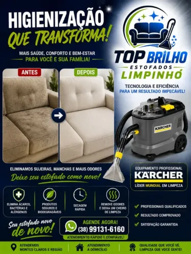 Higienização de estofados.