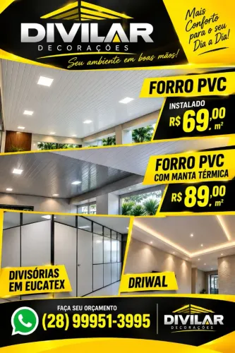 Forro pvc divisórias 