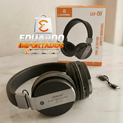 Fone de Ouvido Sem fio Bluetooth Dobrável com Microfone, SD CARD