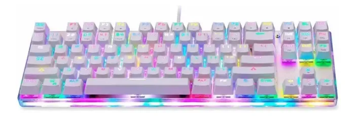 Teclado Mecânico Motospeed K87S Outemu Red RGB Branco QWERTY