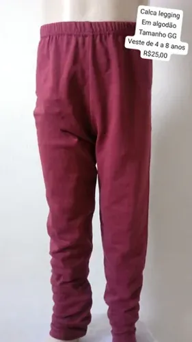 Capri infantil em algodão tamanho GG veste até 8 anos