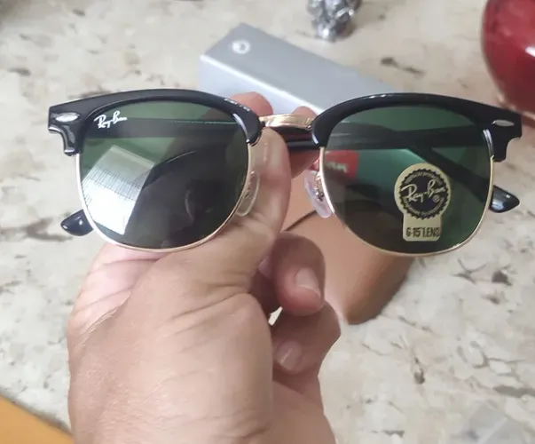 ÓCULOS DE SOL RAY-BAN CLUBMASTER CLASSIC LENTES SAFIRA ANTI-RISCO