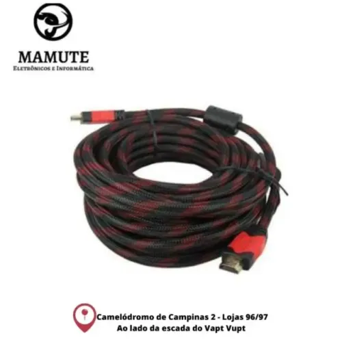 Cabo Hdmi 10 Metros Blindado Com Filtro E Malha Versão 1.4 Suporte 3D Full HD 1080