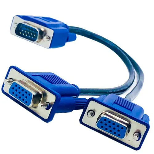 Cabo Y Duplicador 1 Vga x 2 Vga Ligue Seu Pc Em 2 Monitores<br>