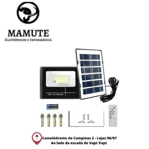 Refletor com placa Solar Led 50w Holofote  Luz Branca- Onistek