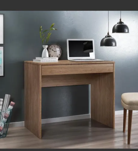 Mesa de Escritório Moderna com Gaveta - Amadeirado