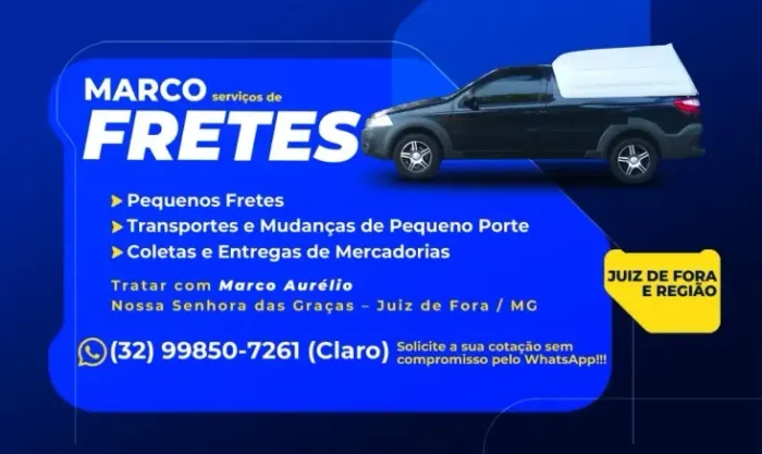 PEQUENOS FRETES E CARRETOS EM JUIZ DE FORA