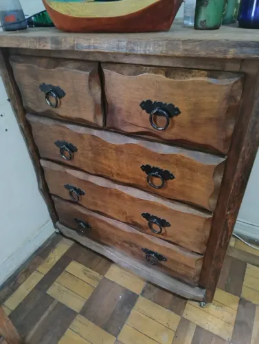Cômoda Em Madeira Maciça Rústica