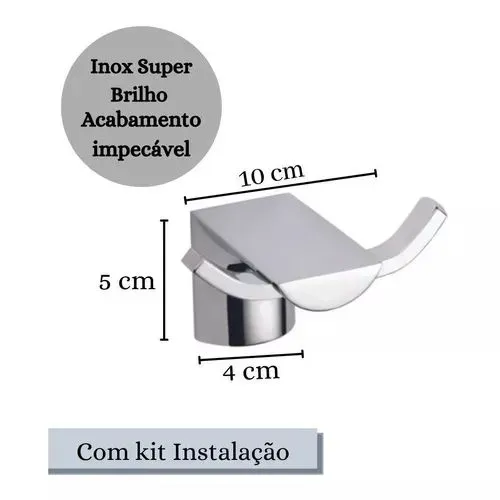 Cabide Duplo para Banheiro em Inox Lorenzetti- Novo
