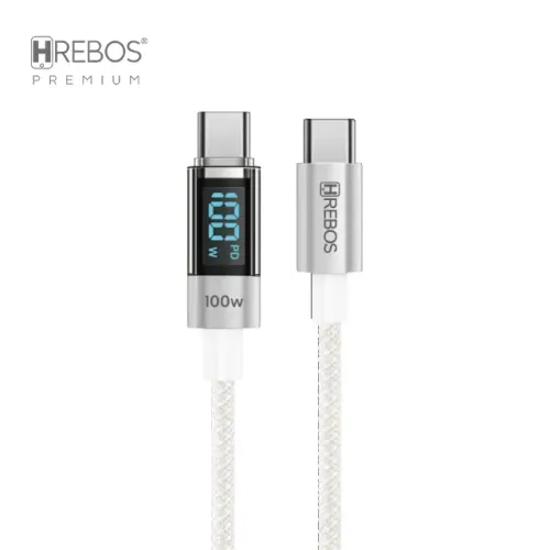 Cabo Cel Hrebos CB-371C USB-C para USB-C 1m 3.1A 100W - WZetta