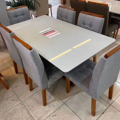MESA DE JANTAR 1.60 X 0.90 + 6 CADEIRAS
