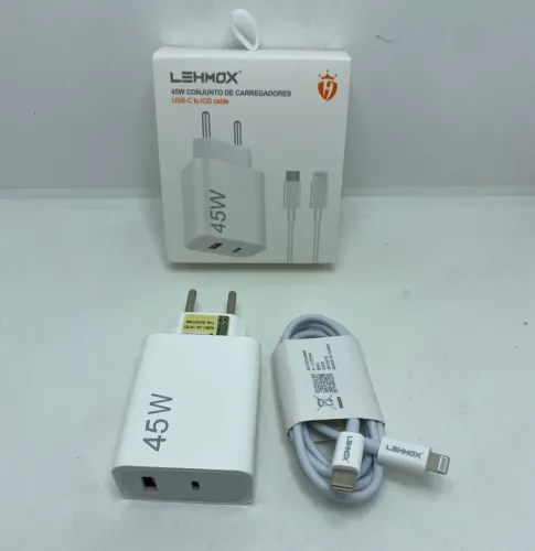 Carregador 45W LEHMOX USB-C para iPhone - Novo