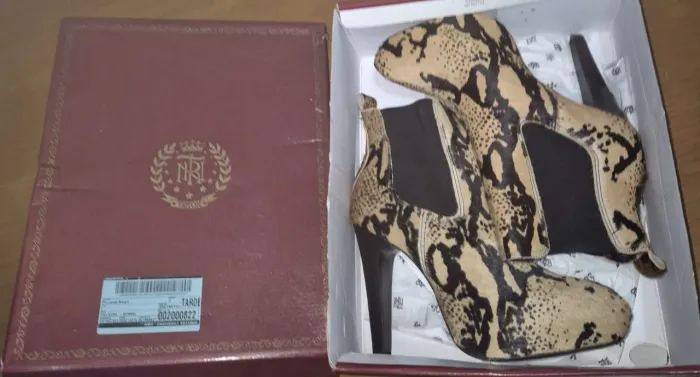Bota de couro meia pata - ANIMAL PRINT